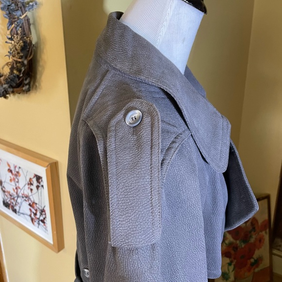 CERRUTI 1881 Paris Trenchcoat Man Size 48EU 52” Chest Gunmetal Gray Textured NWT - Picture 8 of 16